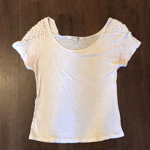 Beaded white tee